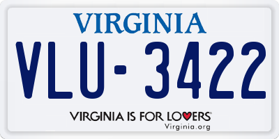 VA license plate VLU3422