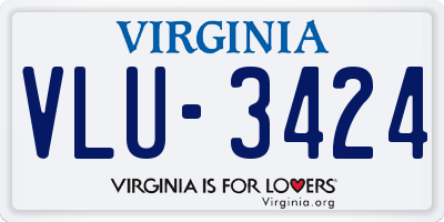 VA license plate VLU3424