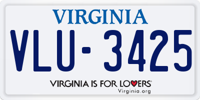 VA license plate VLU3425