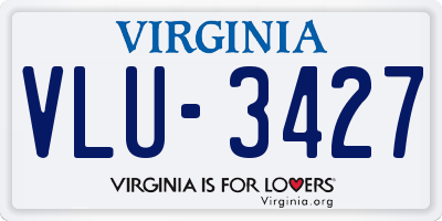 VA license plate VLU3427