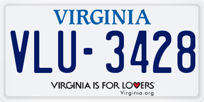 VA license plate VLU3428