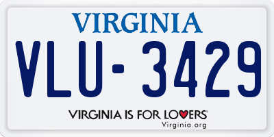 VA license plate VLU3429