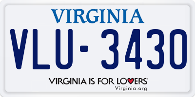 VA license plate VLU3430
