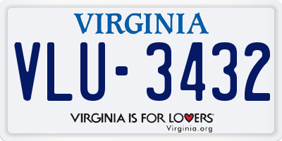 VA license plate VLU3432