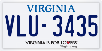 VA license plate VLU3435