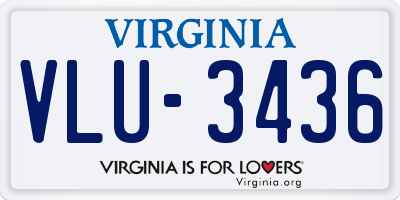VA license plate VLU3436