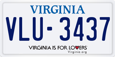 VA license plate VLU3437