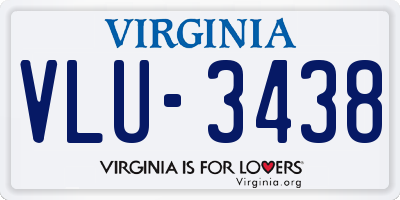VA license plate VLU3438