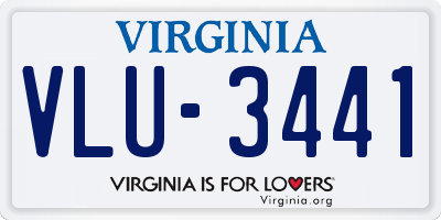 VA license plate VLU3441