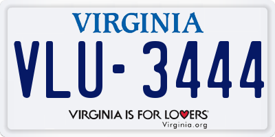 VA license plate VLU3444
