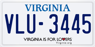 VA license plate VLU3445