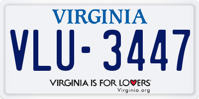 VA license plate VLU3447