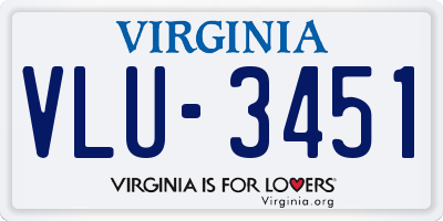 VA license plate VLU3451