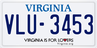 VA license plate VLU3453