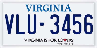 VA license plate VLU3456