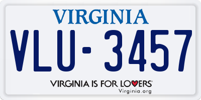 VA license plate VLU3457