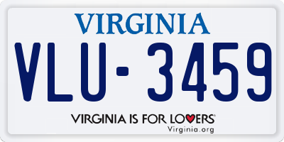 VA license plate VLU3459
