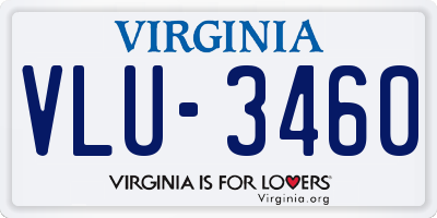 VA license plate VLU3460
