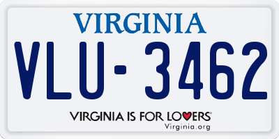 VA license plate VLU3462