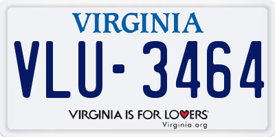 VA license plate VLU3464