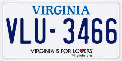VA license plate VLU3466