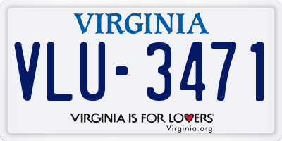 VA license plate VLU3471