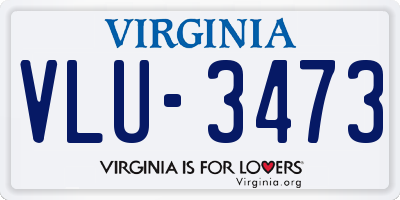 VA license plate VLU3473