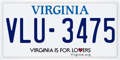 VA license plate VLU3475