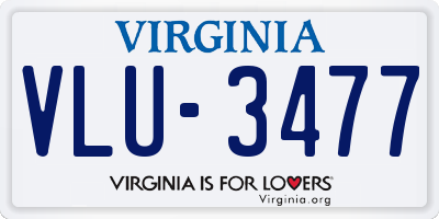 VA license plate VLU3477