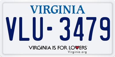 VA license plate VLU3479