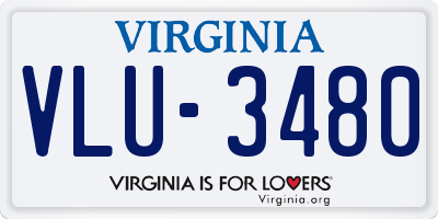 VA license plate VLU3480