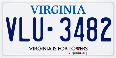 VA license plate VLU3482