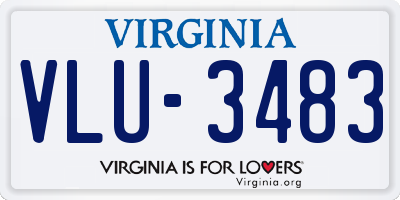 VA license plate VLU3483