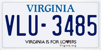VA license plate VLU3485