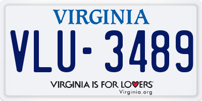 VA license plate VLU3489
