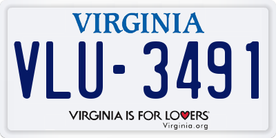 VA license plate VLU3491