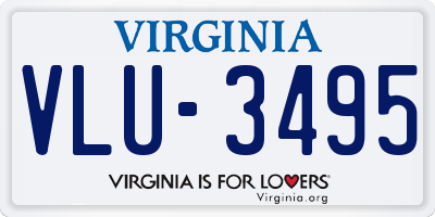 VA license plate VLU3495