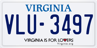 VA license plate VLU3497