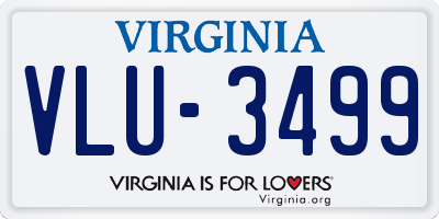 VA license plate VLU3499