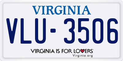 VA license plate VLU3506