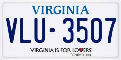 VA license plate VLU3507