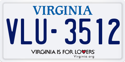 VA license plate VLU3512