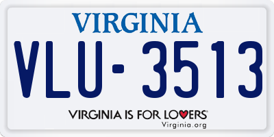 VA license plate VLU3513
