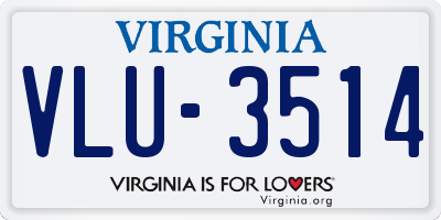 VA license plate VLU3514