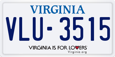 VA license plate VLU3515