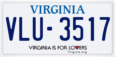 VA license plate VLU3517