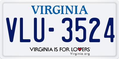 VA license plate VLU3524