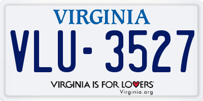 VA license plate VLU3527