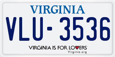 VA license plate VLU3536