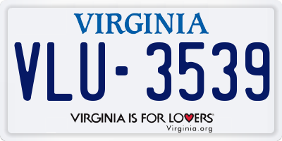 VA license plate VLU3539